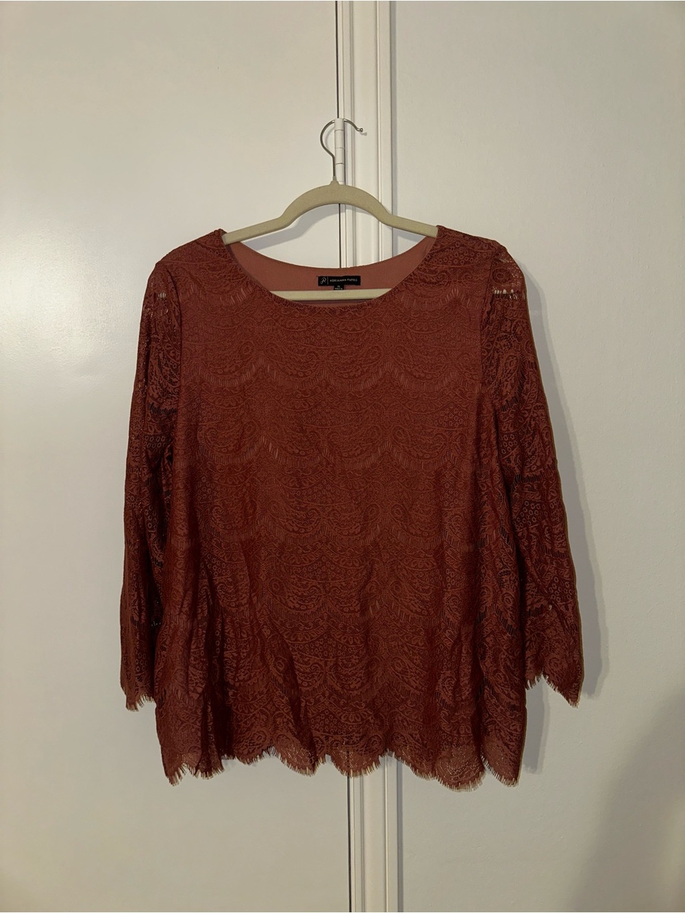 Adrianna Papell Rust/dark pink Lace Blouse